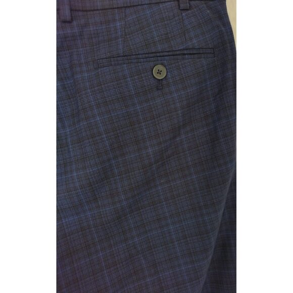 Calvin Klein Slim Fit Men's Blue Plaid Dress Pants 38W x 32L - Picture 6 of 8